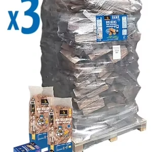 Pack bois de chauffage bûches 40cm Woodstock 3 palettes