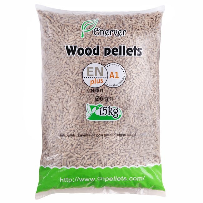 WOOD PELLETS - Granulés de bois sac 15 KG - X53 - ENERVER